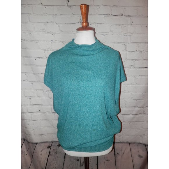 We the Free People Mock Turtleneck Sleeveless Aqua - Picture 1 of 4